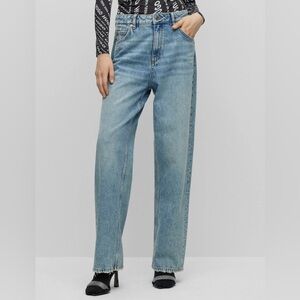⭐️⭐️⭐️Sold⭐️⭐️⭐️HUGO BOSS Gisanna Wide Leg Relaxed Fit Jeans Rigid Denim Size 27